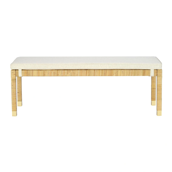 Amara Cream Contract-Grade Linen Bench