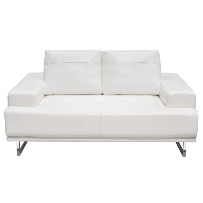 Russo Loveseat w/ Adjustable Seat Backs in White Air Leather by Diamond Sofa