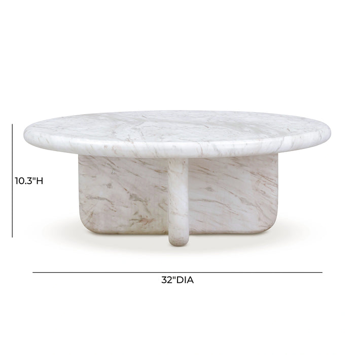 Juju Faux Marble Indoor/Outdoor Round Coffee Table (24"-32")