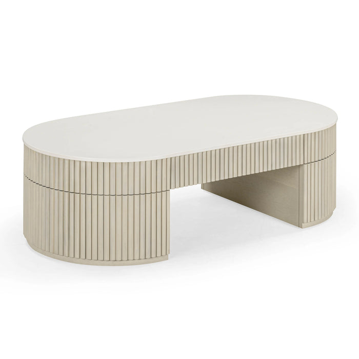 Bella 52" Cream Large Storage Coffee Table