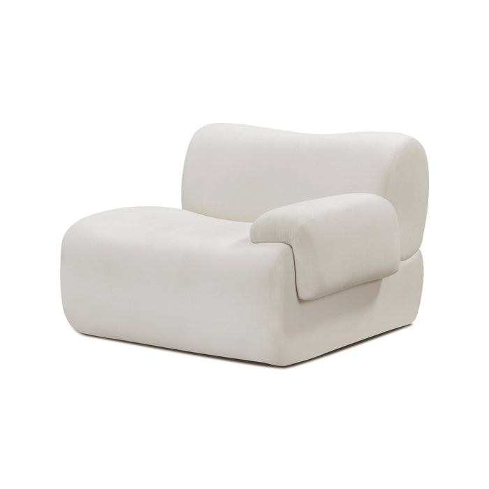 Zenith Contract-Grade Upcycled Fabric Cream Corner Chair