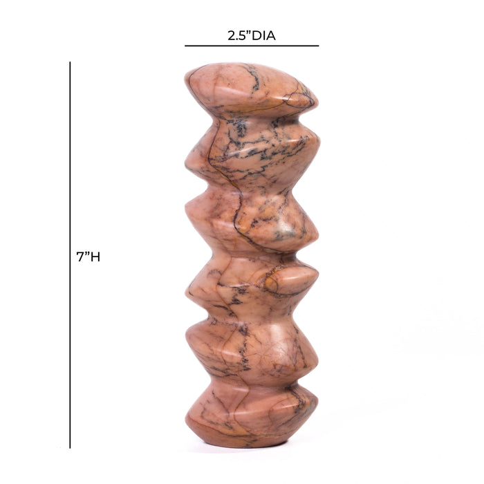 Marble Sunset Pink Cairn Tall Decorative Object