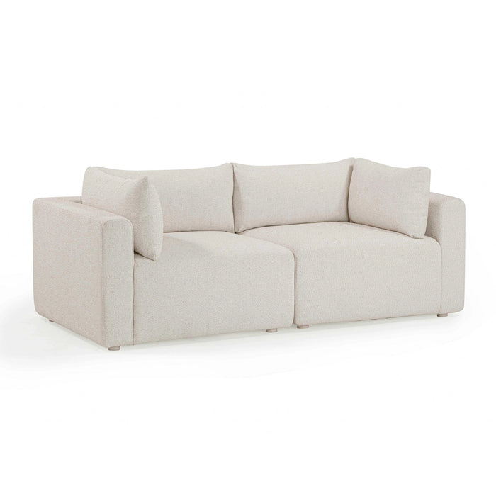Hangover 81" Cream Performance Fabric Outdoor Modular Loveseat