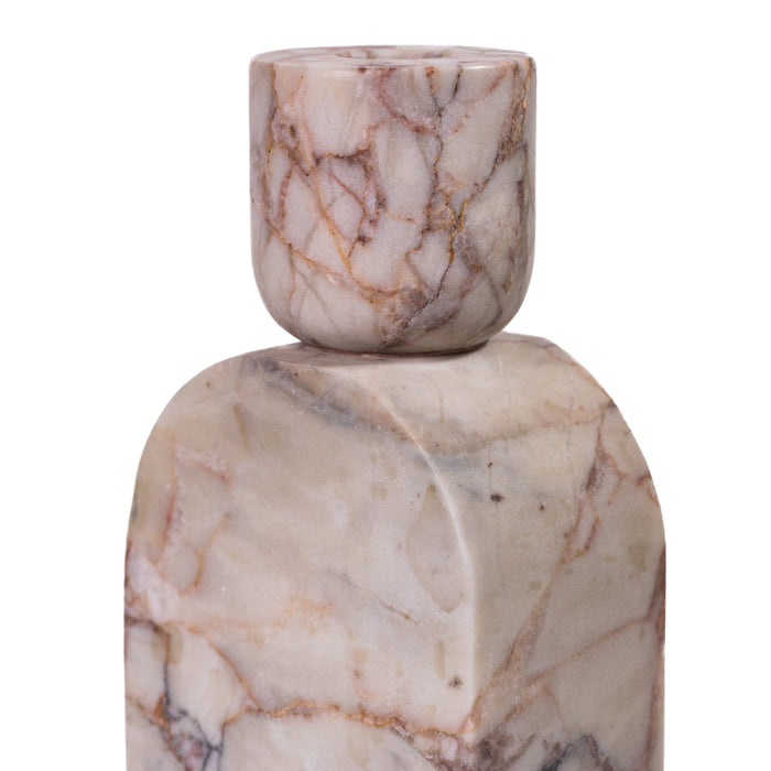 Marble White Brown Foundation Candle Holder