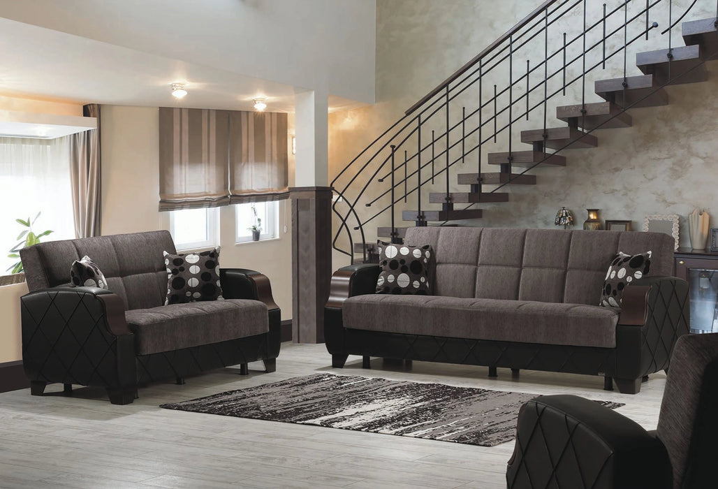 Ottomanson Molina Collection Upholstered Convertible Armchair with Storage