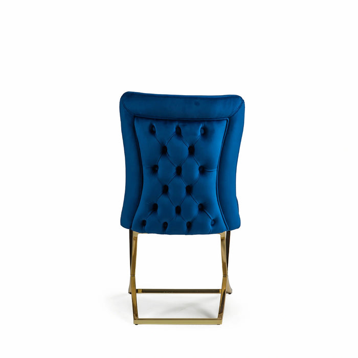Ottomanson Royal Collection Upholstered Gold Legged Dining Chair, Set of 2