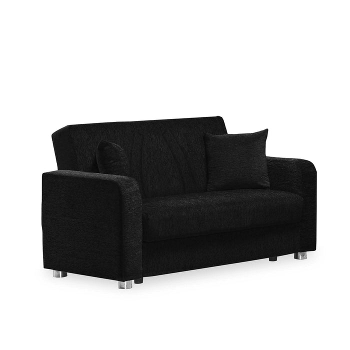 Ottomanson Elegance Collection Upholstered Convertible Loveseat with Storage