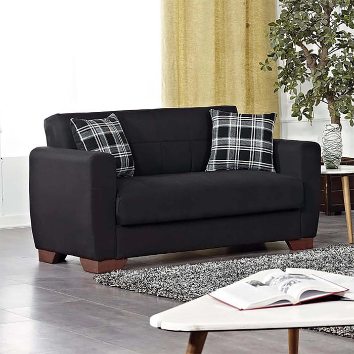Ottomanson Barato Collection Upholstered Convertible Loveseat with Storage