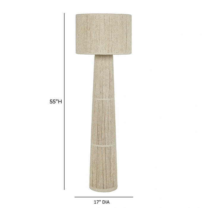 Tapered Natural Chenille Fiber Floor Lamp