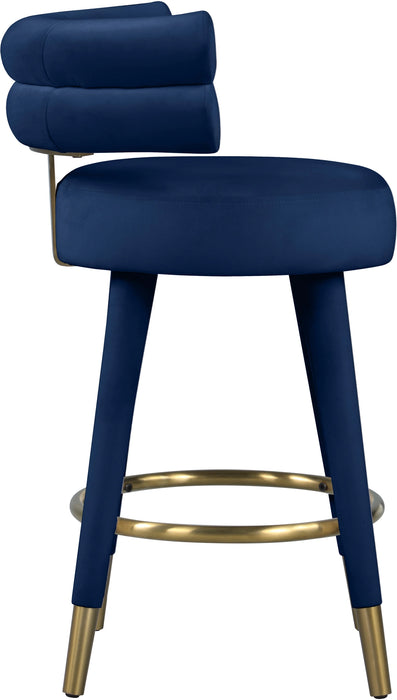 Fitzroy Navy Velvet Counter Stool