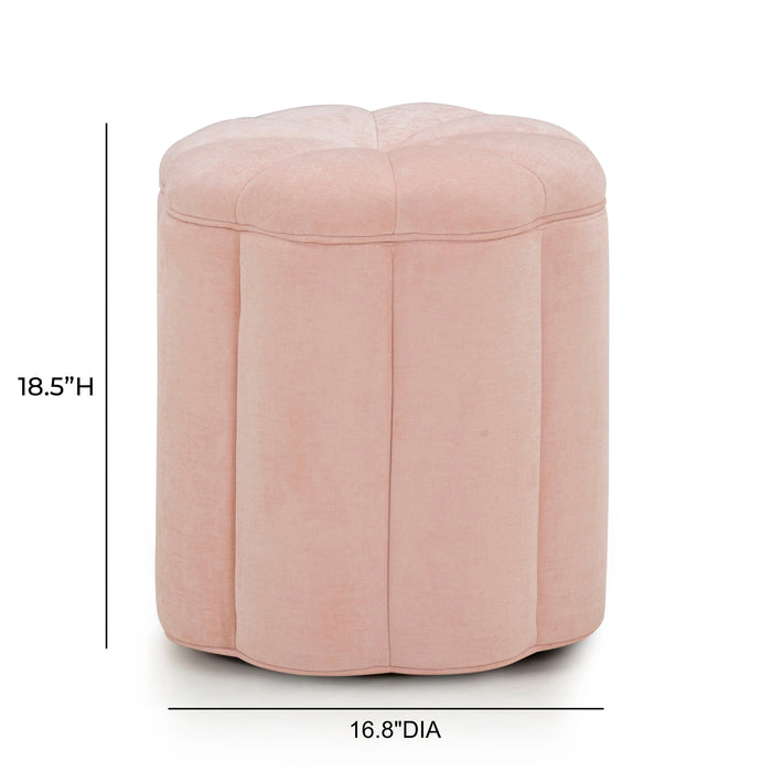 Fleur Textured Performance Velvet Storage Ottoman