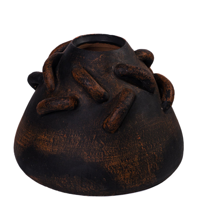 Visha Cream and Blue Terracotta Decorative Vase