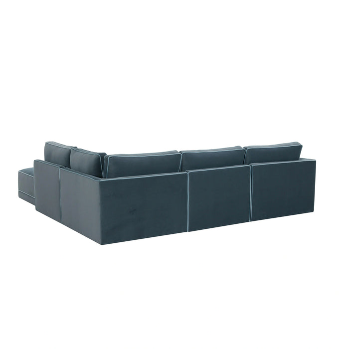 Willow 5-Piece Performance Velvet Modular Right Facing Sectional