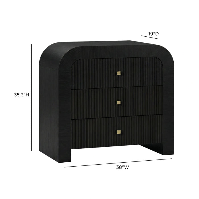 Hump 38" Arched 3-Drawer Bedside Chest