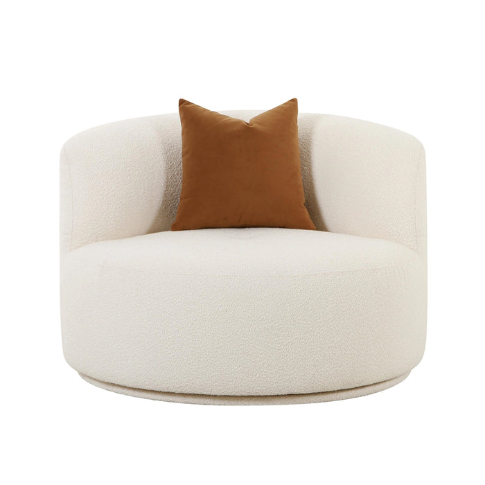 Fickle Cream Performance Boucle Swivel Chair