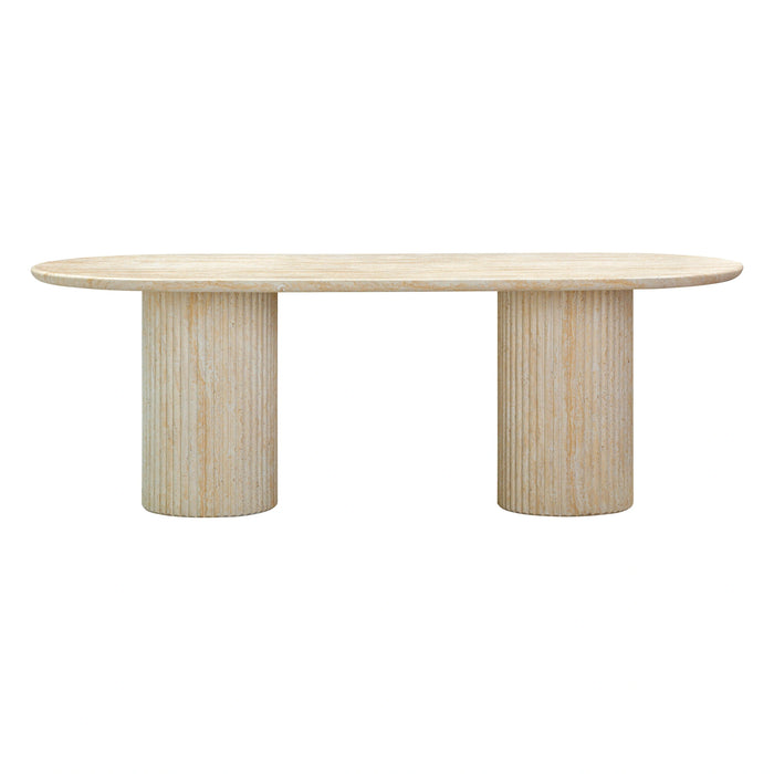 Brut 86" Concrete Patterned Indoor/Outdoor 86" Oval Dining Table
