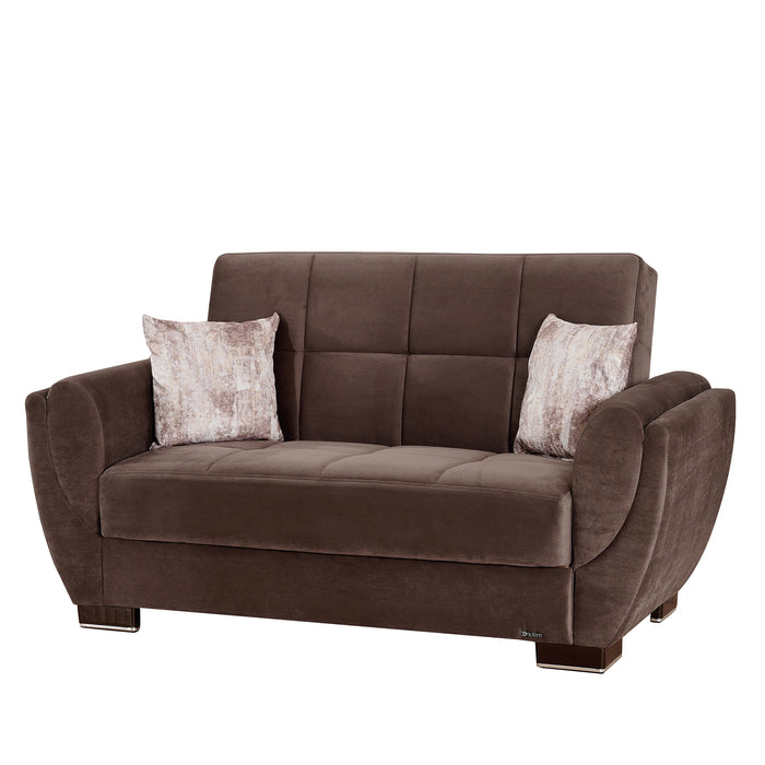 Ottomanson Armada Air Collection Upholstered Convertible Loveseat with Storage