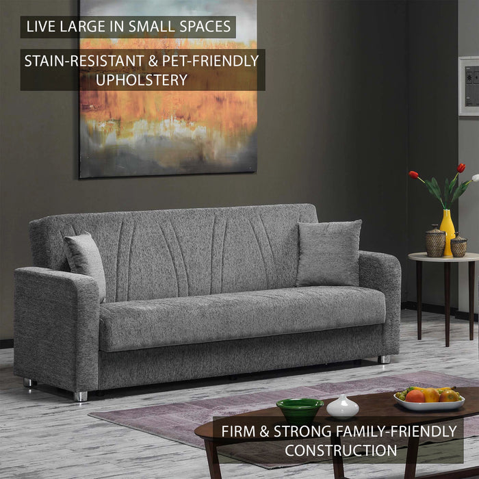 Ottomanson Elegance Collection Upholstered Convertible Sofabed with Storage