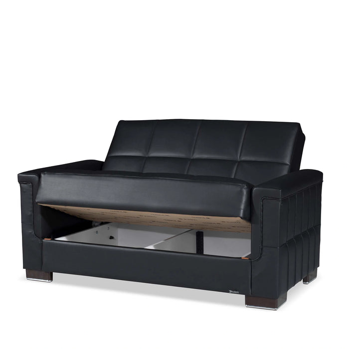 Ottomanson Armada Collection Upholstered Convertible Loveseat with Storage