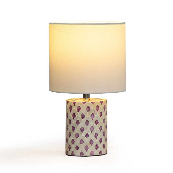 Merlot White Capiz Shell Table Lamp