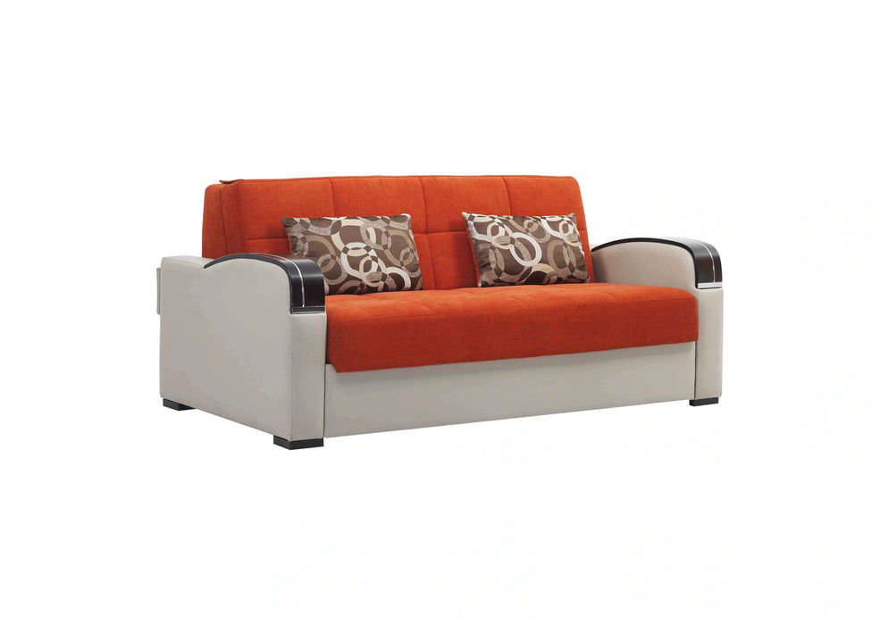 Ottomanson Sleep Plus Collection Upholstered Convertible Loveseat with Storage