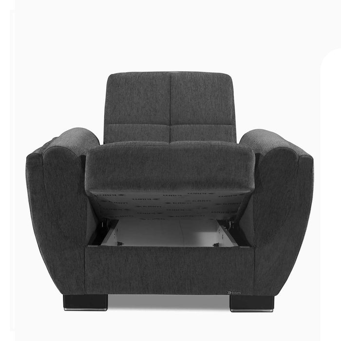 Ottomanson Armada Air Collection Upholstered Convertible Armchair with Storage