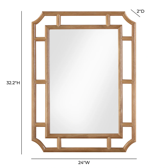 Cienna 24"x32" Natural Rattan Wall Mirror
