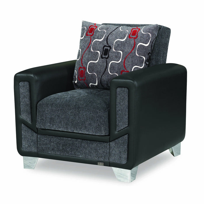 Ottomanson Mondo Modern Collection Upholstered Convertible Armchair with Storage