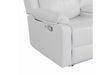 U6026 Blanche White Rec Sofa/Console Rec Loveseat with LED and Speaker