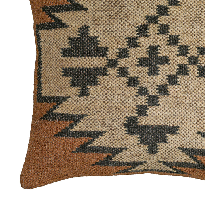 Terra 20" Square Wool and Jute Kilim Throw Pillow