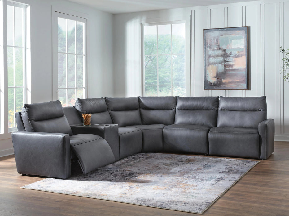 ModZ Power Reclining Sectional with Audio Console
