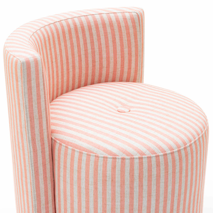 Alyssa Striped Performance Linen Rolling Desk Chair