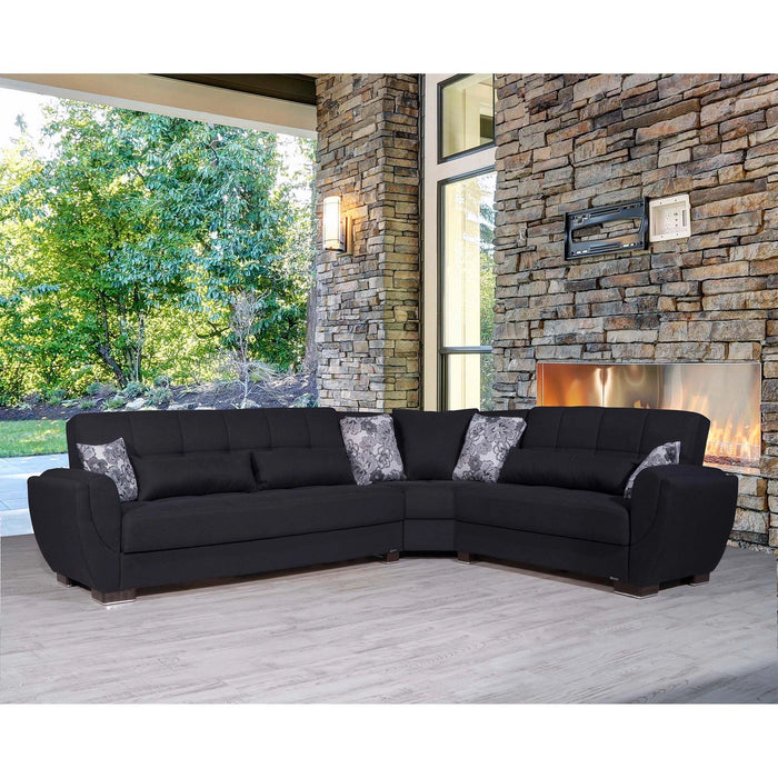 Ottomanson Armada Air Collection Upholstered Convertible Sectional with Storage