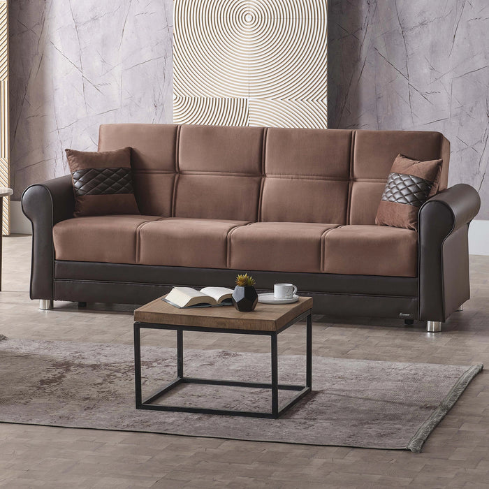 Ottomanson Avalon Collection Upholstered Convertible Sofabed with Storage
