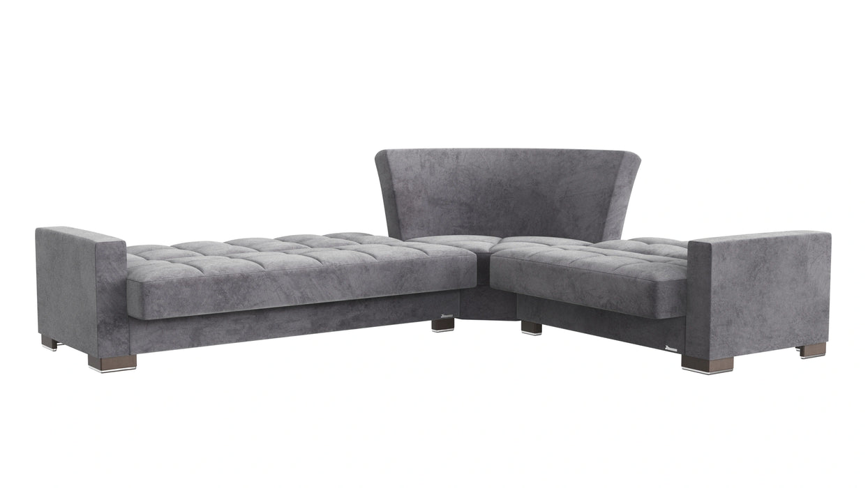 Ottomanson Armada Collection Upholstered Convertible Sectional with Storage