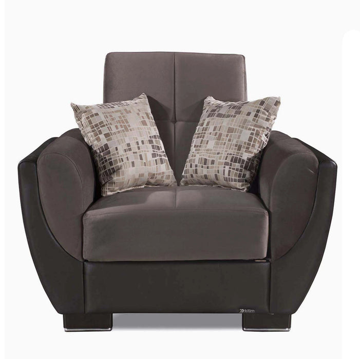 Ottomanson Armada Air Collection Upholstered Convertible Armchair with Storage