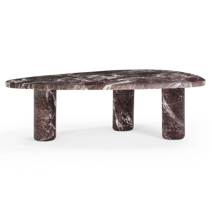 Libby Faux Red Levanto Marble Indoor/Outdoor Coffee Table (36"-48")