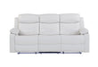 U6026 Blanche White Reclining Sofa with LED