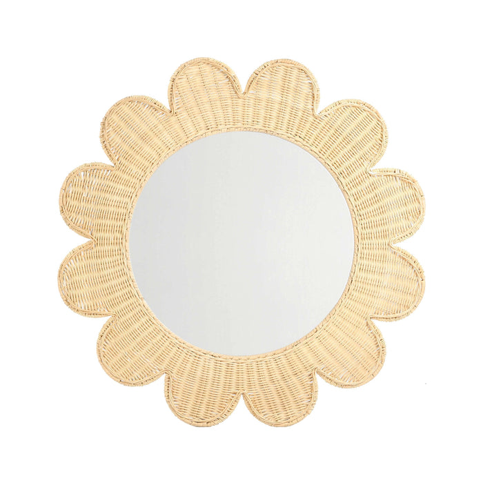Coralie 33.4" Rattan Round Wall Mirror