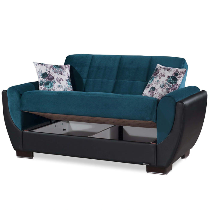 Ottomanson Armada Air Collection Upholstered Convertible Loveseat with Storage