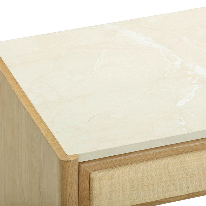 Paige 56" Natural Oak 2-Drawer Console Desk