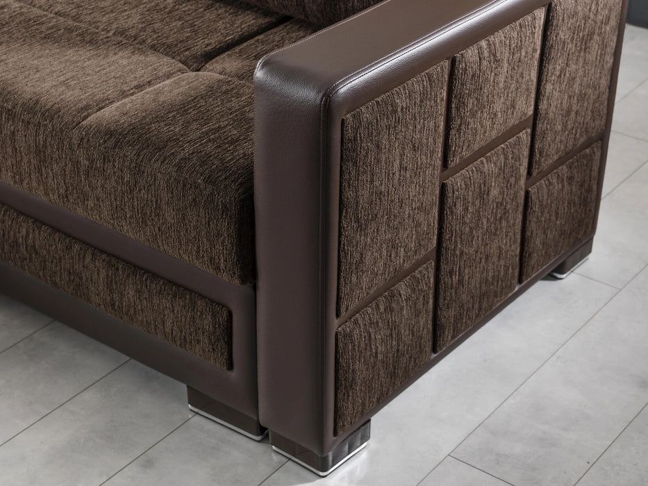 Ottomanson Loft Collection Upholstered Convertible Sectional with Storage