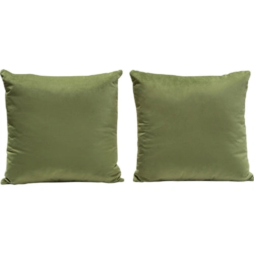 Set of (2) 16" Square Accent Pillows in Sage Green Velvet