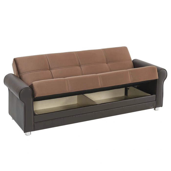Ottomanson Avalon Collection Upholstered Convertible Sofabed with Storage
