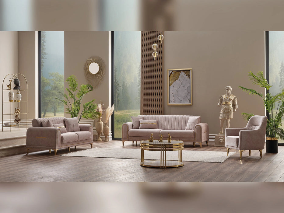 Orion 3-pieces (Sofa & Loveseat & Chair) Livingroom Set Cream