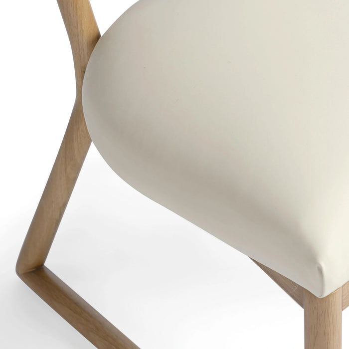 Bobbie Cream Contract-Grade Vegan Leather Dining Chair