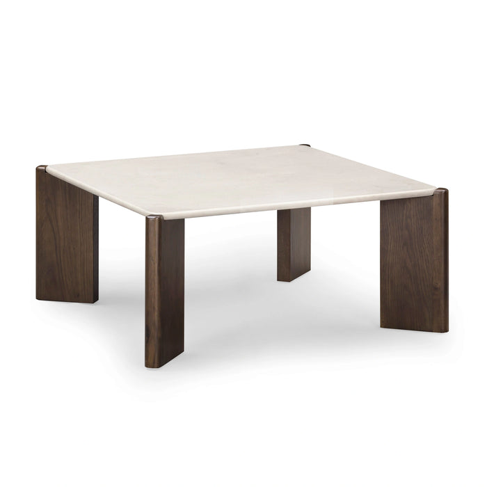 Restis 33.5" Cream Quartz Square Coffee Table