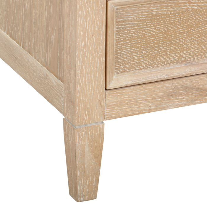 Bristol Park 30" Whitewashed Oak Wood 2-Drawer Nightstand