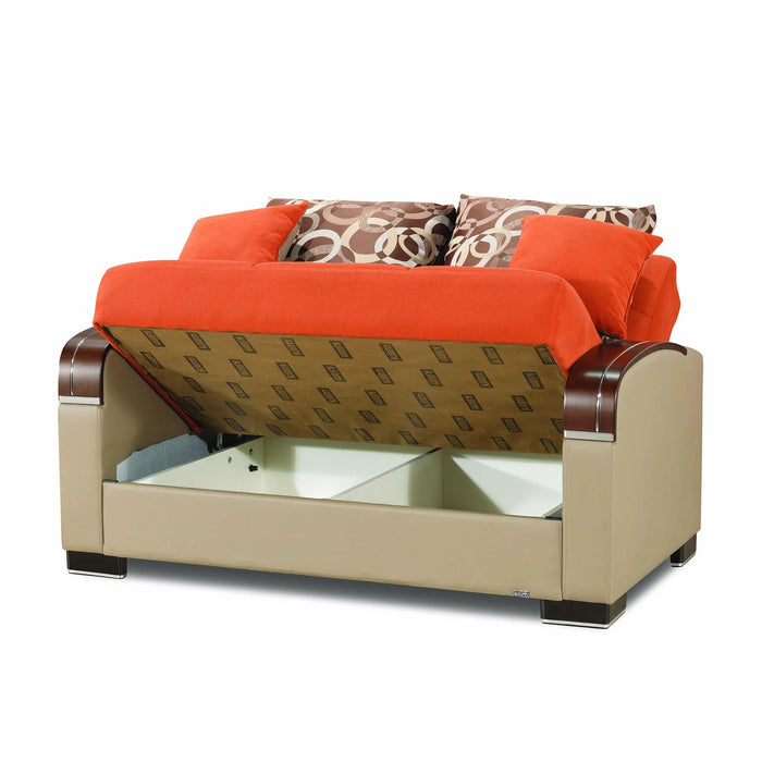 Ottomanson Mobimax Collection Upholstered Convertible Loveseat with Storage