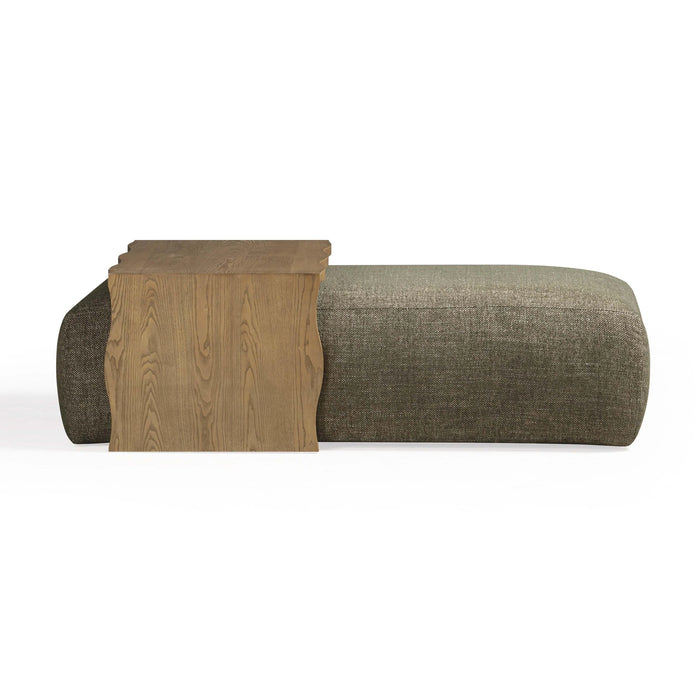 Spencer 54" Performance Basketweave Ottoman with Bridge Table